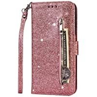 Fanxwu Cover Compatible con Funda Samsung Galaxy A51(5G) Glitter Brillante PU Cuero Cartera con Cremallera y Ranura…